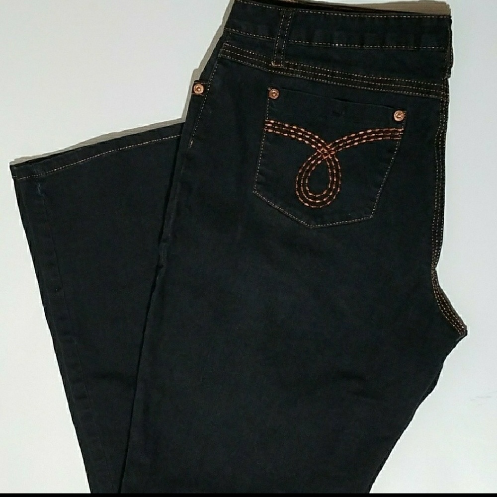 o) Sizzle Denim 16 Black copper straight jean. - Picture 1 of 9